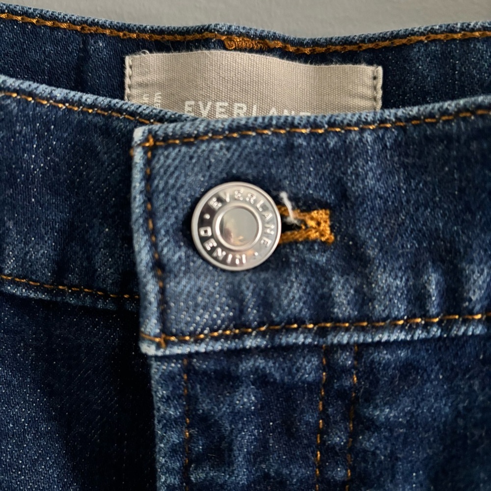 Everlane Women's Straight Leg Jeans - Dark Blue - Picture 6 of 8